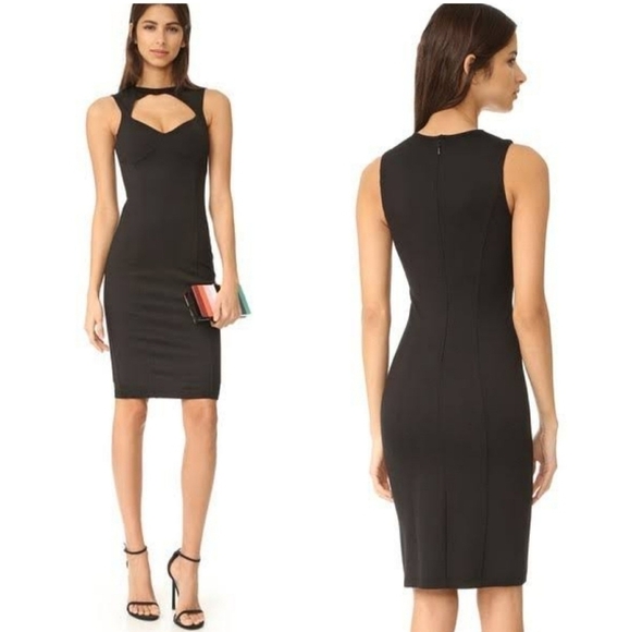 Ali & Jay black ponte sleeveless cut out  bodycon cocktail dress - Picture 1 of 13
